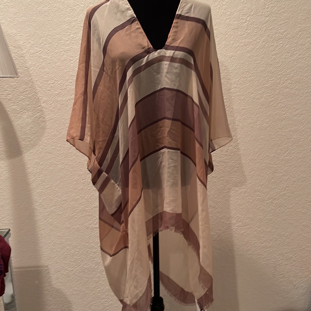NWT Cruise Club Sheer Printed Coverup, One Size